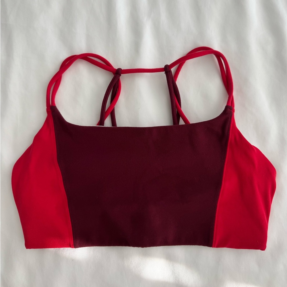 Athleta colorblocked strappy sports bra